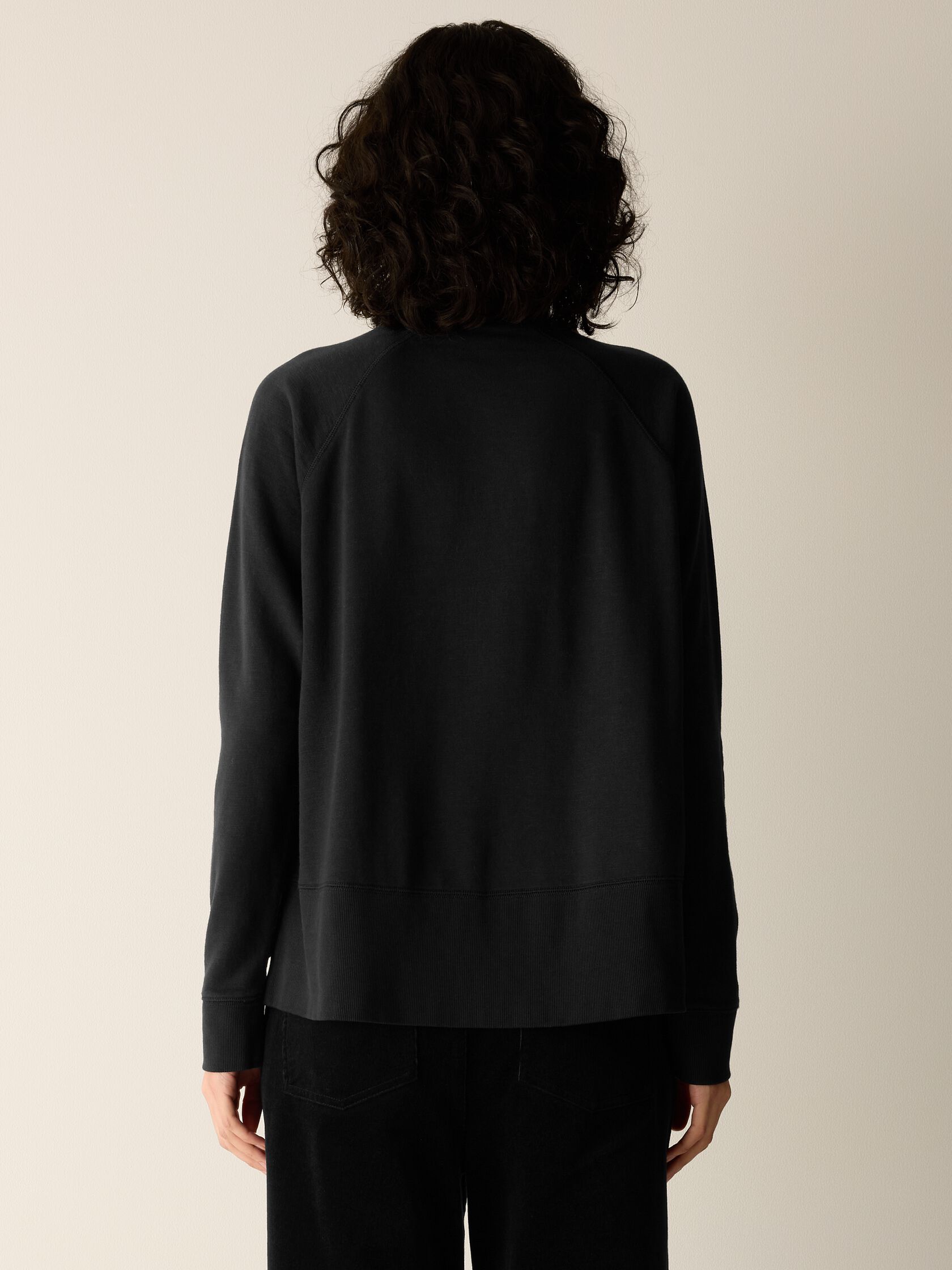 Garment-Dyed Organic Cotton Terry High Neck Top