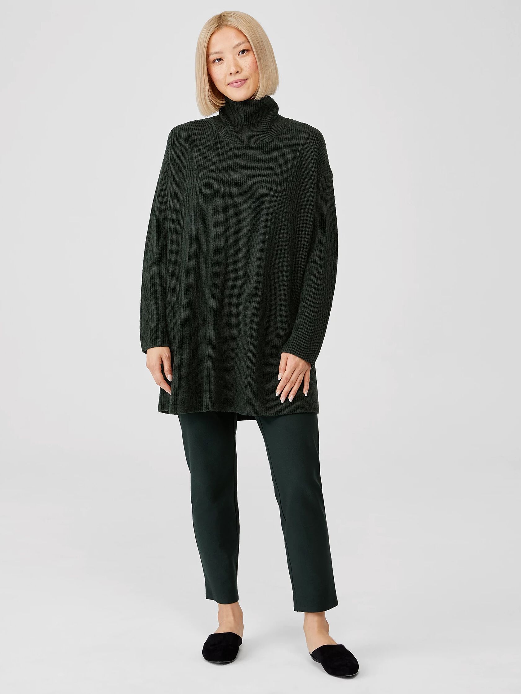 Washable Stretch Crepe High-Waisted Pant