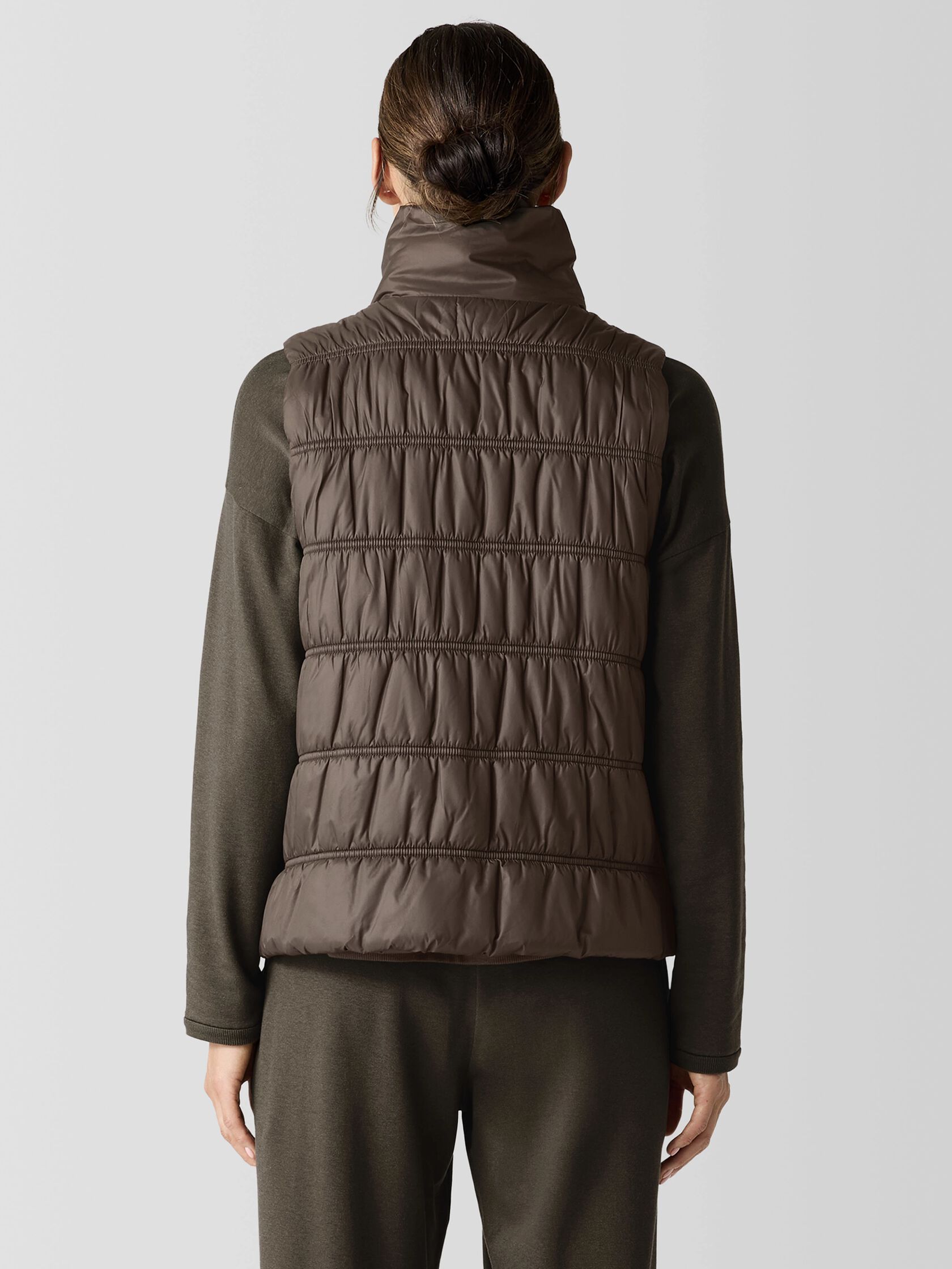 Eggshell Recycled Nylon Stand Collar Vest