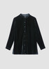 Velvet Band Collar Long Shirt