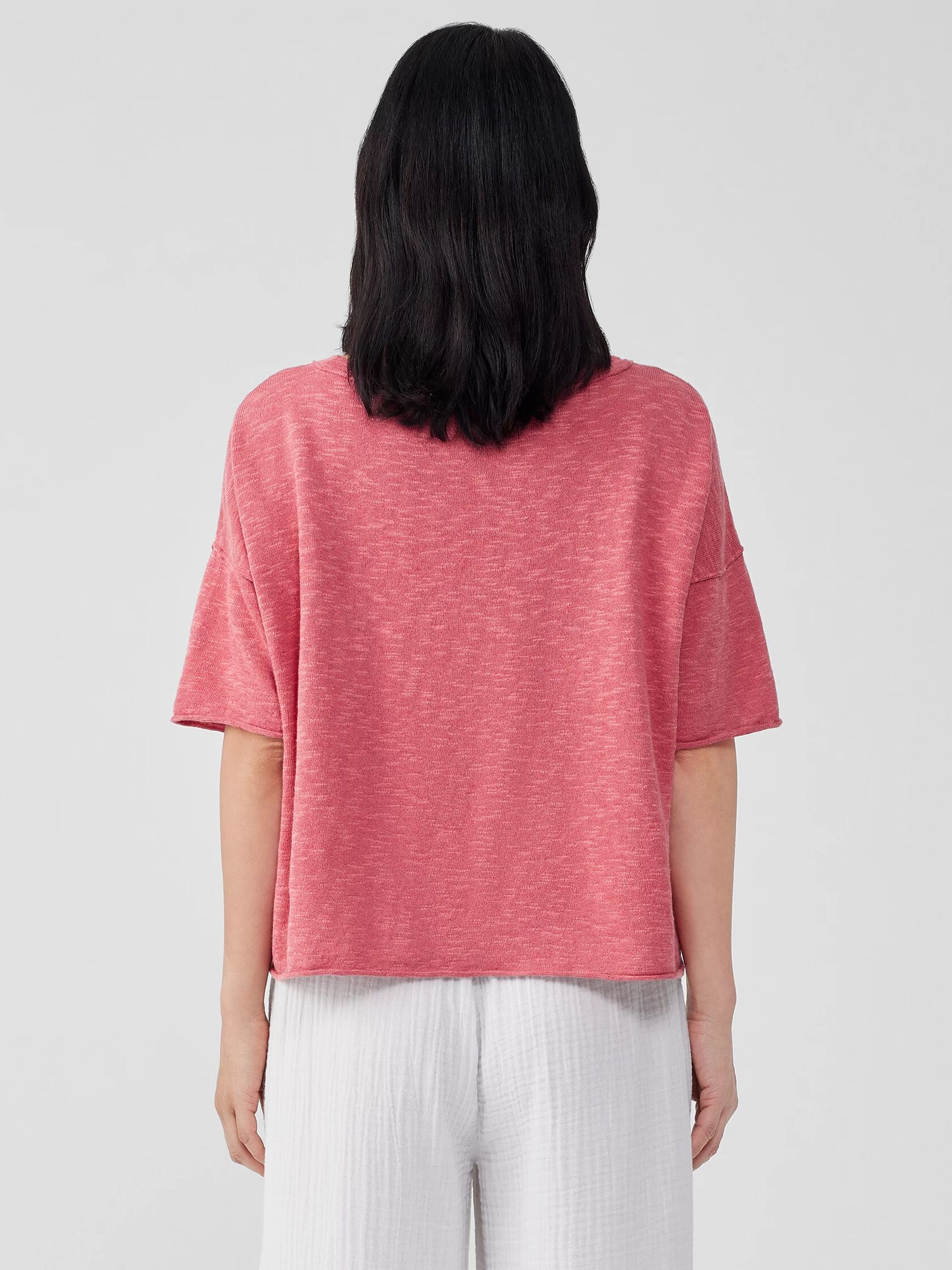 Organic Linen Cotton Slub Bateau Neck Top