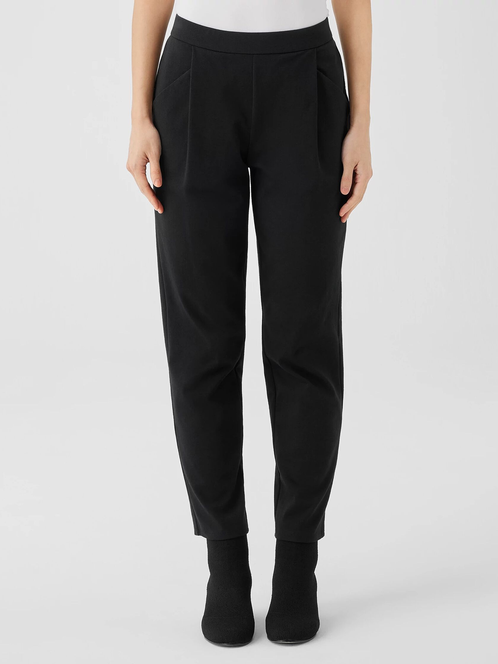 Cotton Blend Ponte Tapered Pant