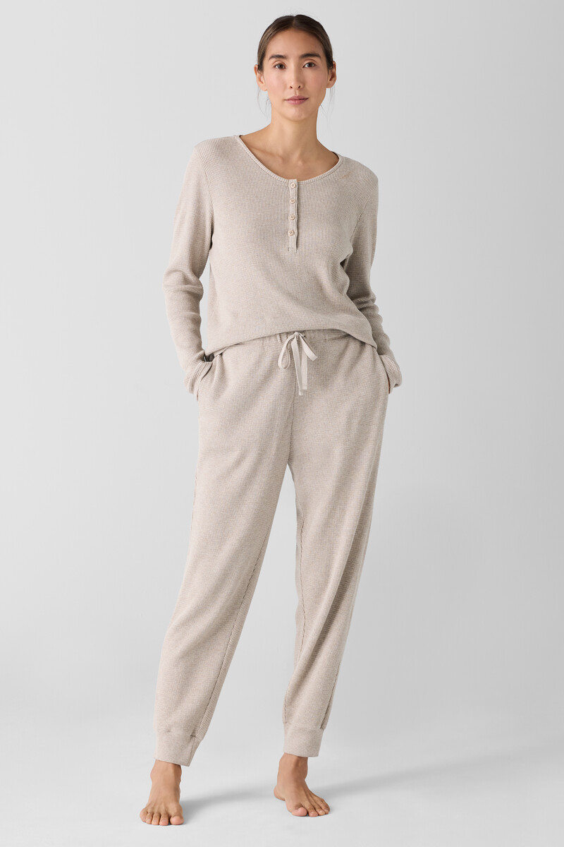 Mélange Organic Cotton Waffle Jogger Sleep Pant Mélange Organic Cotton Waffle Jogger Sleep Pant