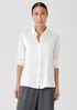 Stretch Silk Charmeuse Classic Collar Shirt