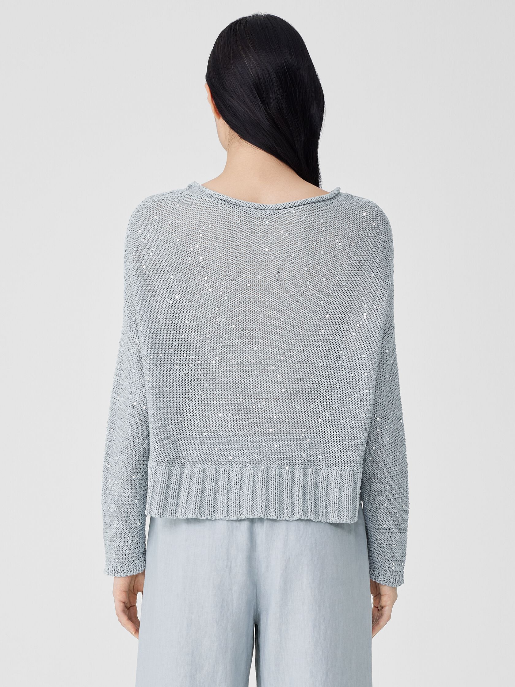 Sequin Sparkle Bateau Neck Top