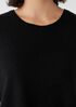 Lightweight Boiled Wool Bateau Neck Long Top in Regenerative Wool