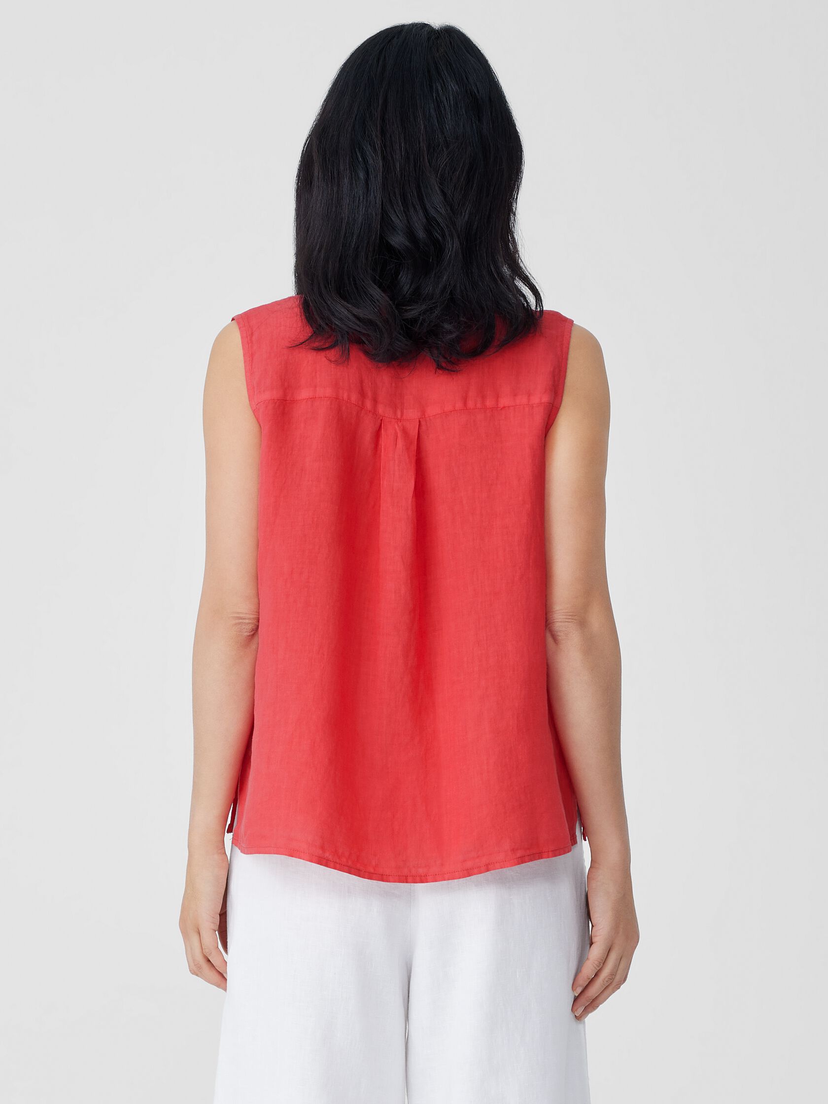 Garment-Dyed Handkerchief Linen Sleeveless Shirt