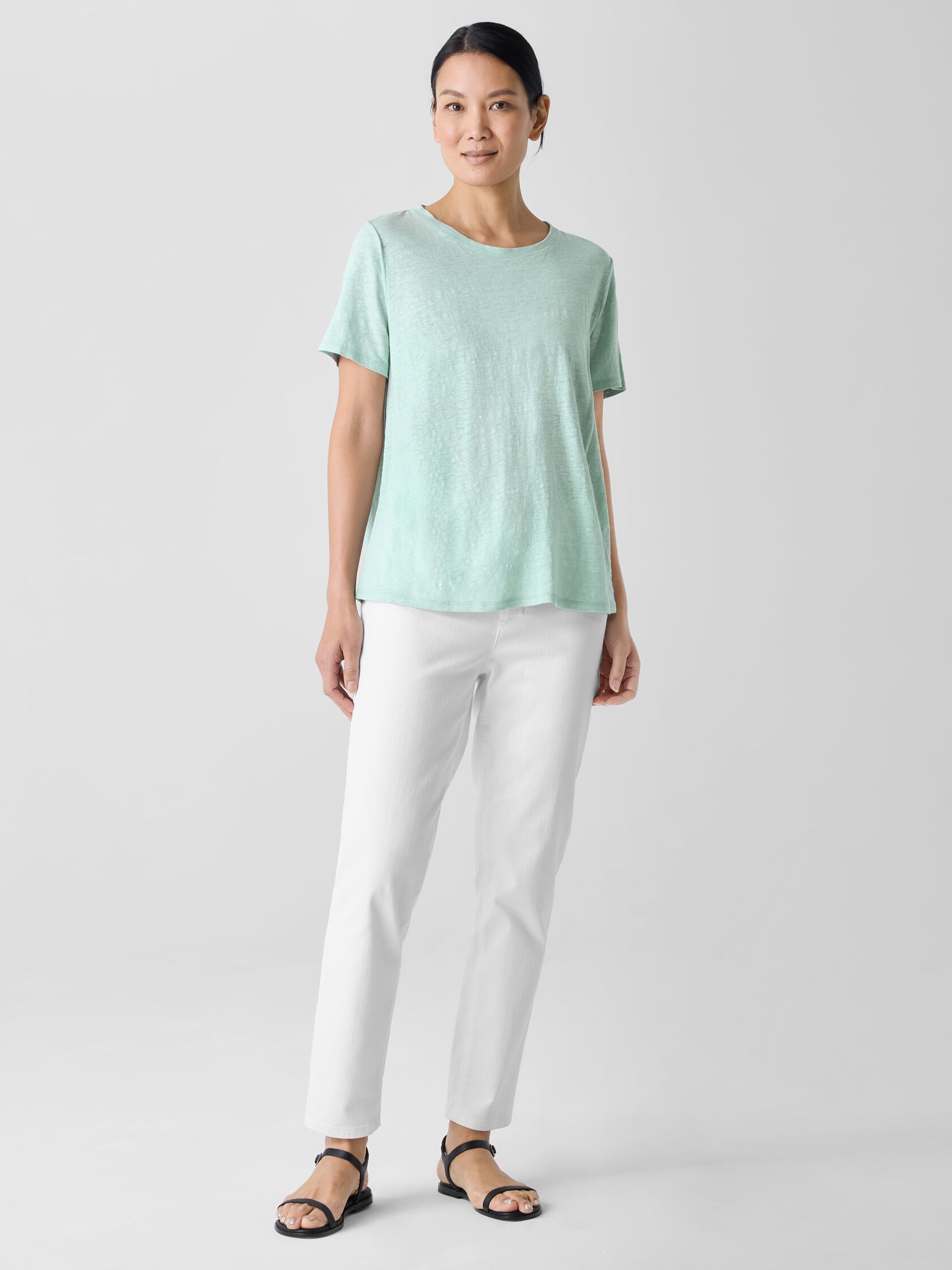 Organic Linen Jersey Crew Neck Tee