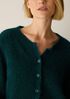 Mohair Plush M&eacute;lange Crew Neck Cardigan