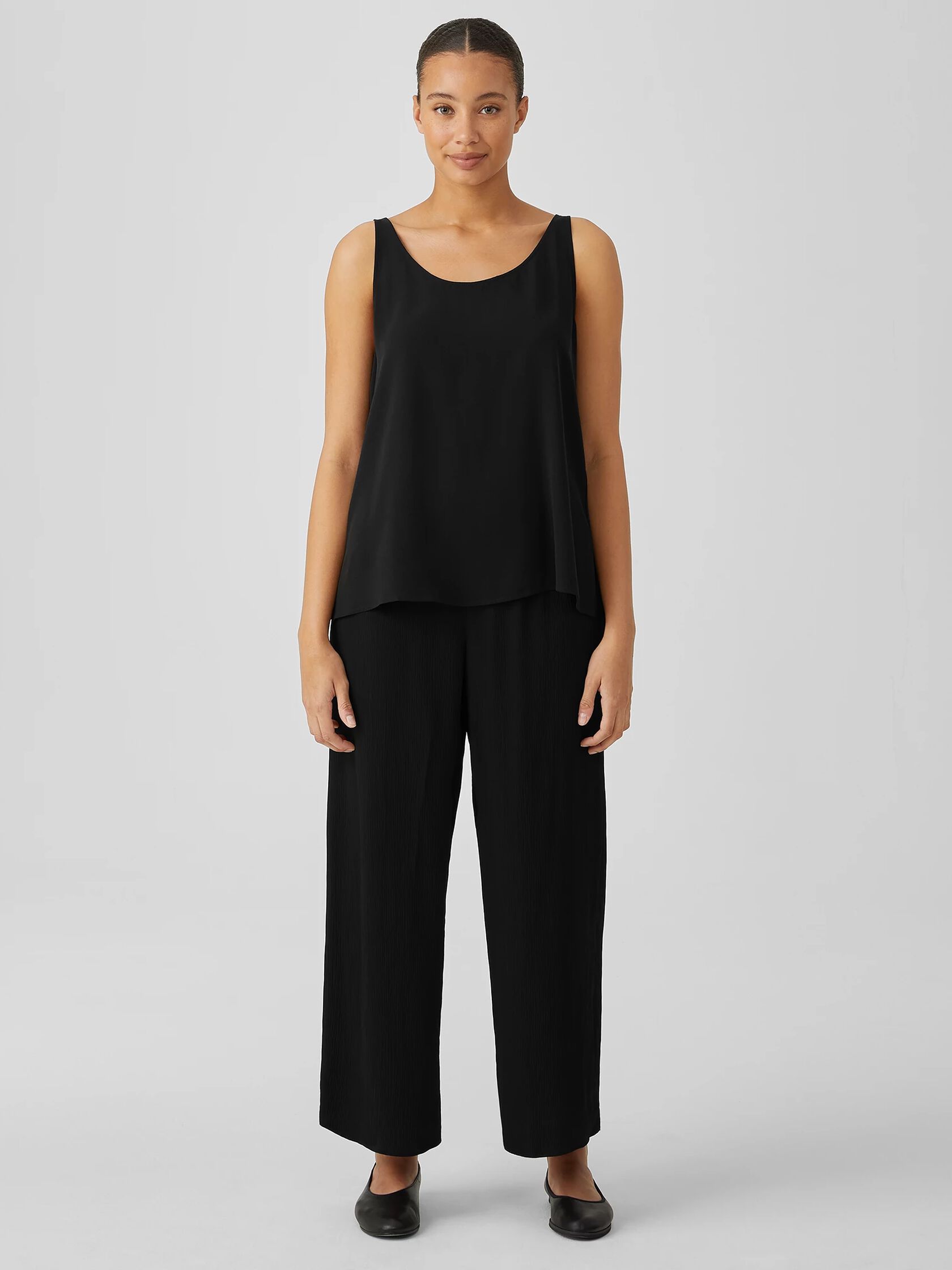 Textured Cupro Wide-Leg Pant