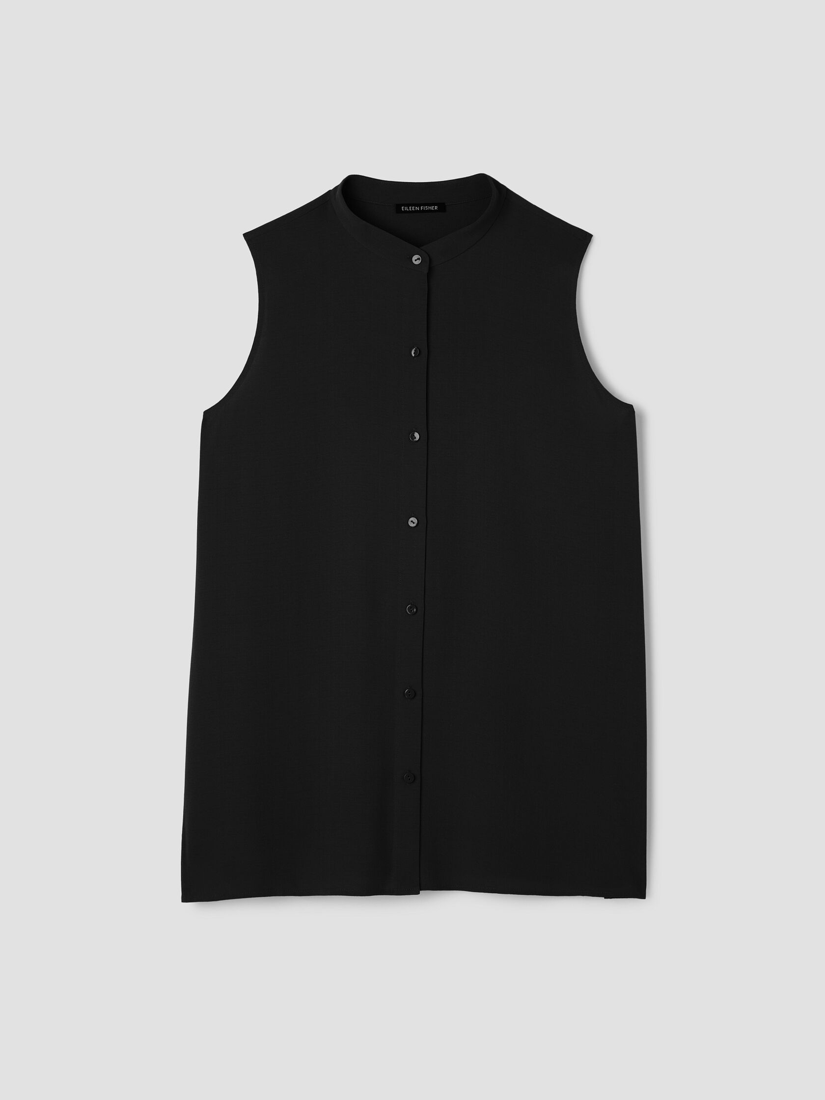 Silk Georgette Crepe Sleeveless Shirt