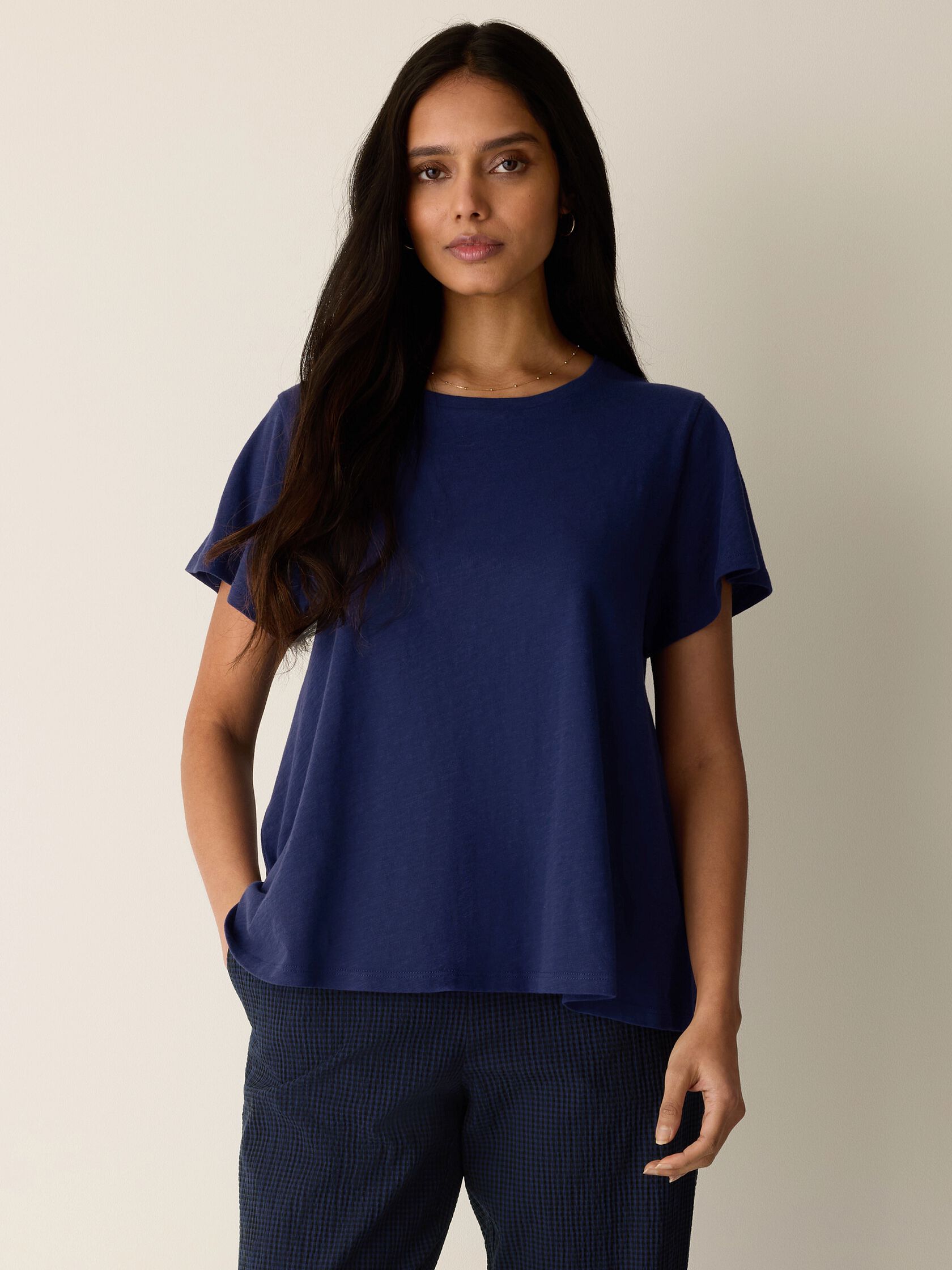 Organic Cotton Slubby Jersey Crew Neck Tee