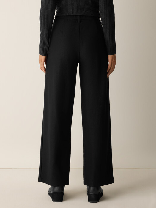 Felted Wool Jersey Wide-Leg Trouser