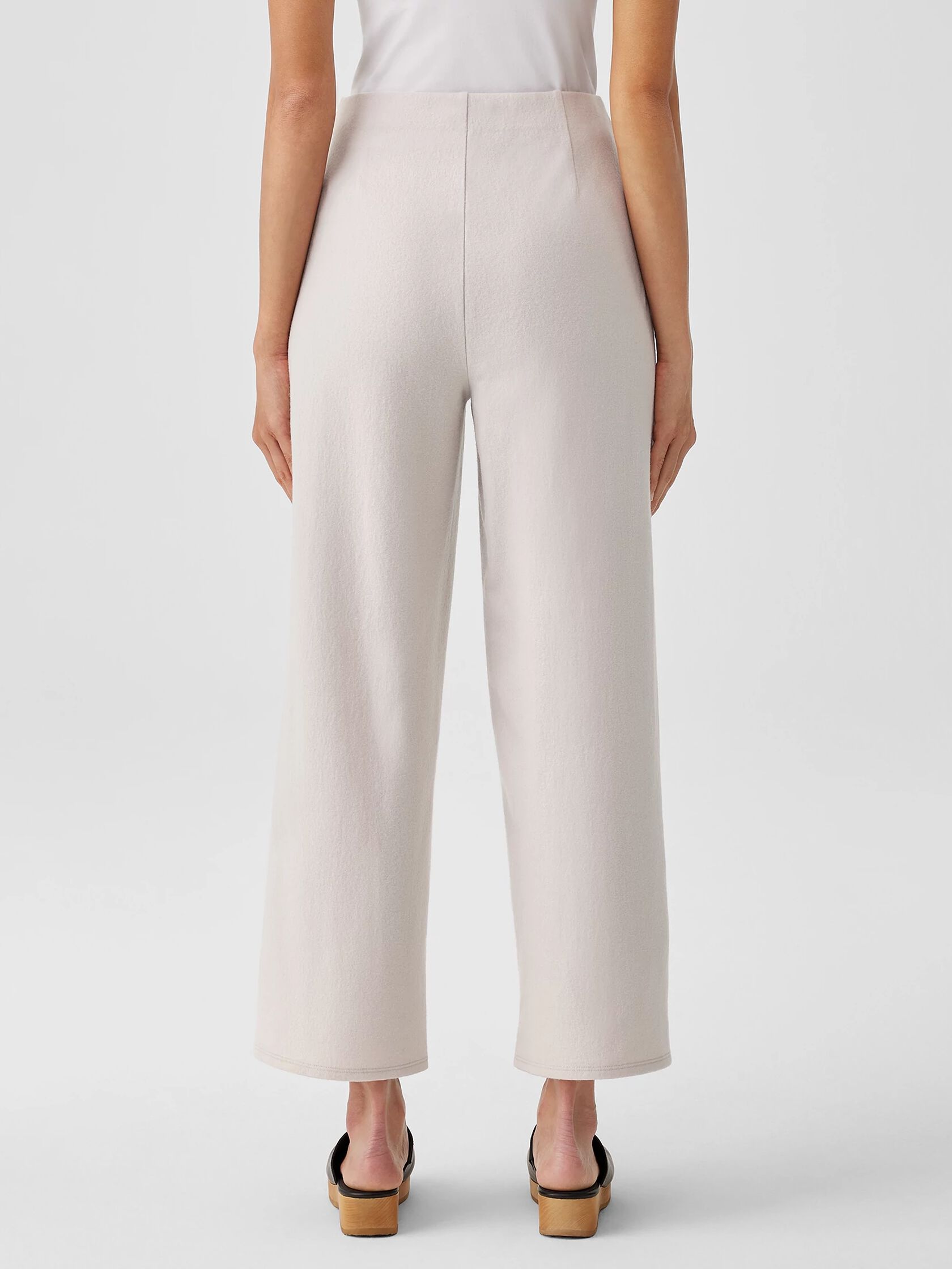 Boiled Wool Jersey Wide-Leg Pant