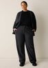 M&eacute;lange Felted Wool Jersey Full-Length Straight Trouser in&nbsp;Regenerative Wool