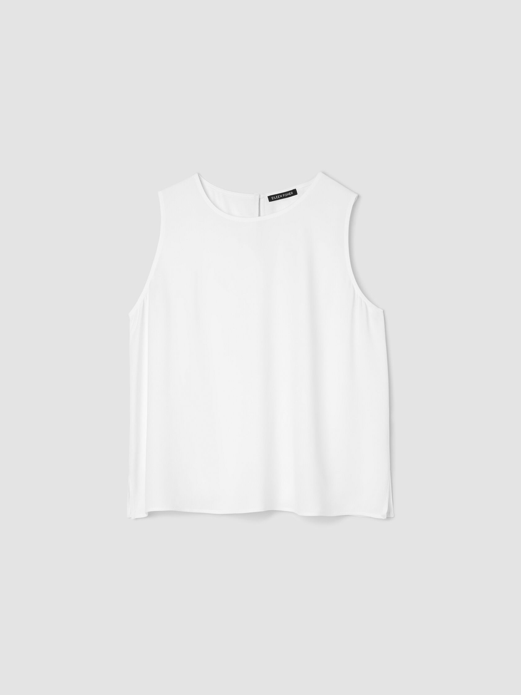 Silk Georgette Crepe Round Neck Tank