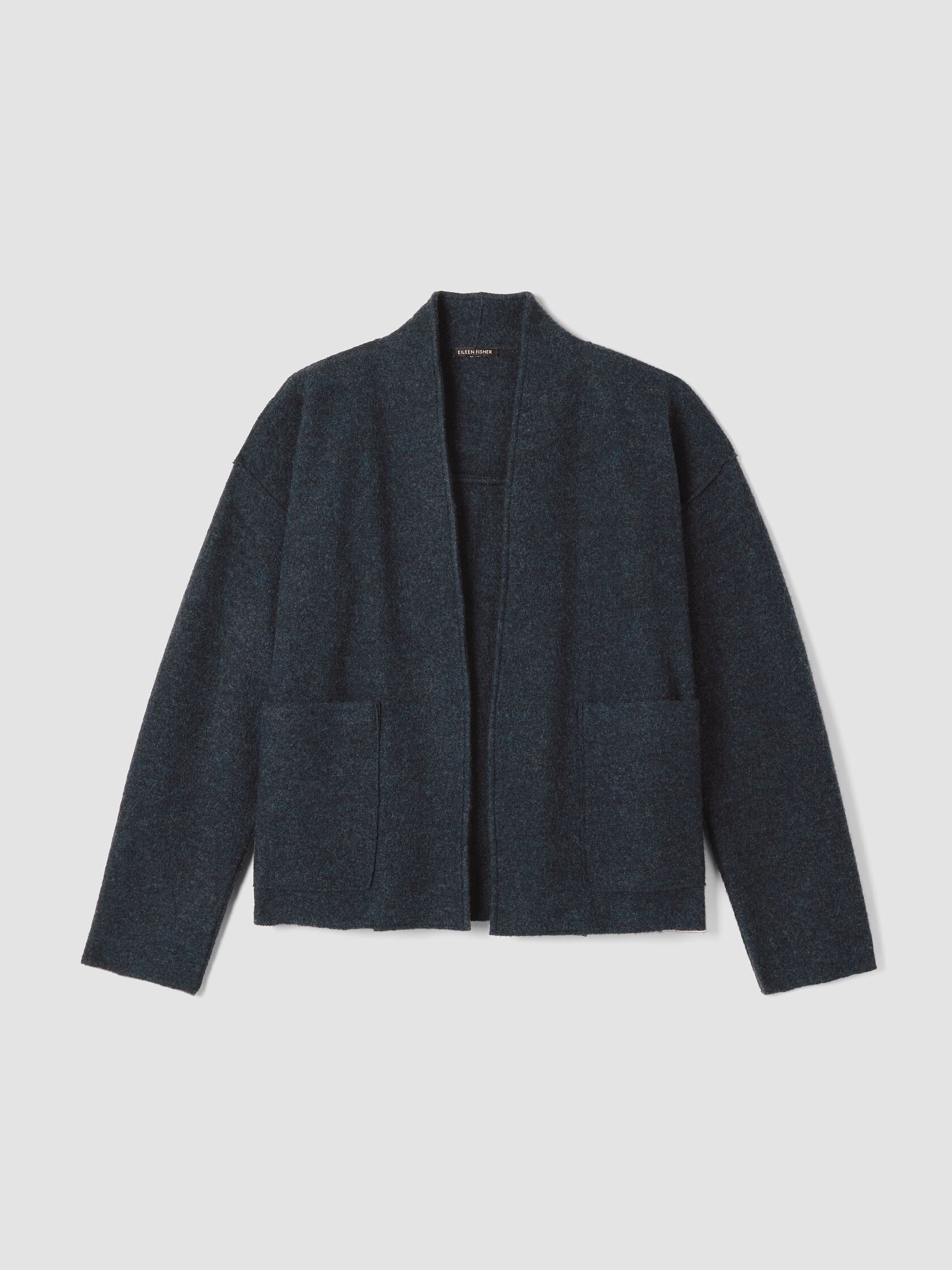 Lightweight Boiled Wool High Collar Jacket in Regenerative Wool