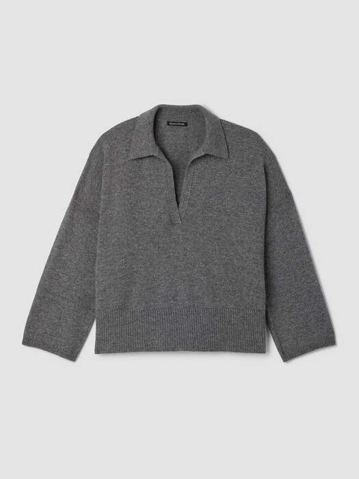 Italian Cashmere Split Neck Top