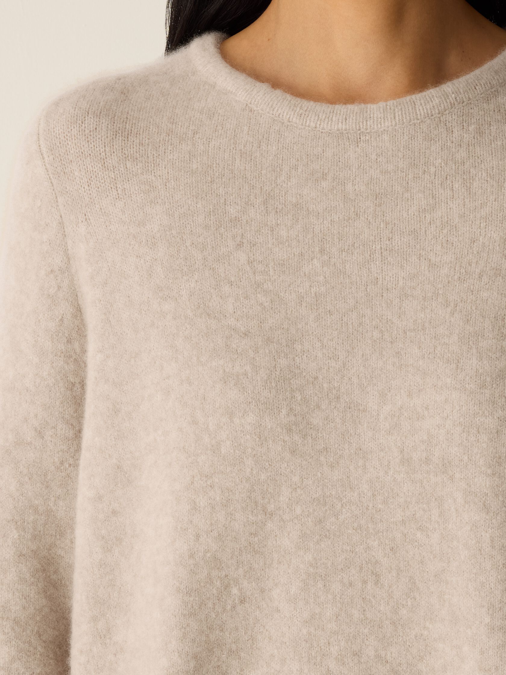 Cashmere Silk Boucle Bliss Crew Neck Long Top