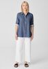 Airy Organic Cotton Twill Classic Collar Shirt
