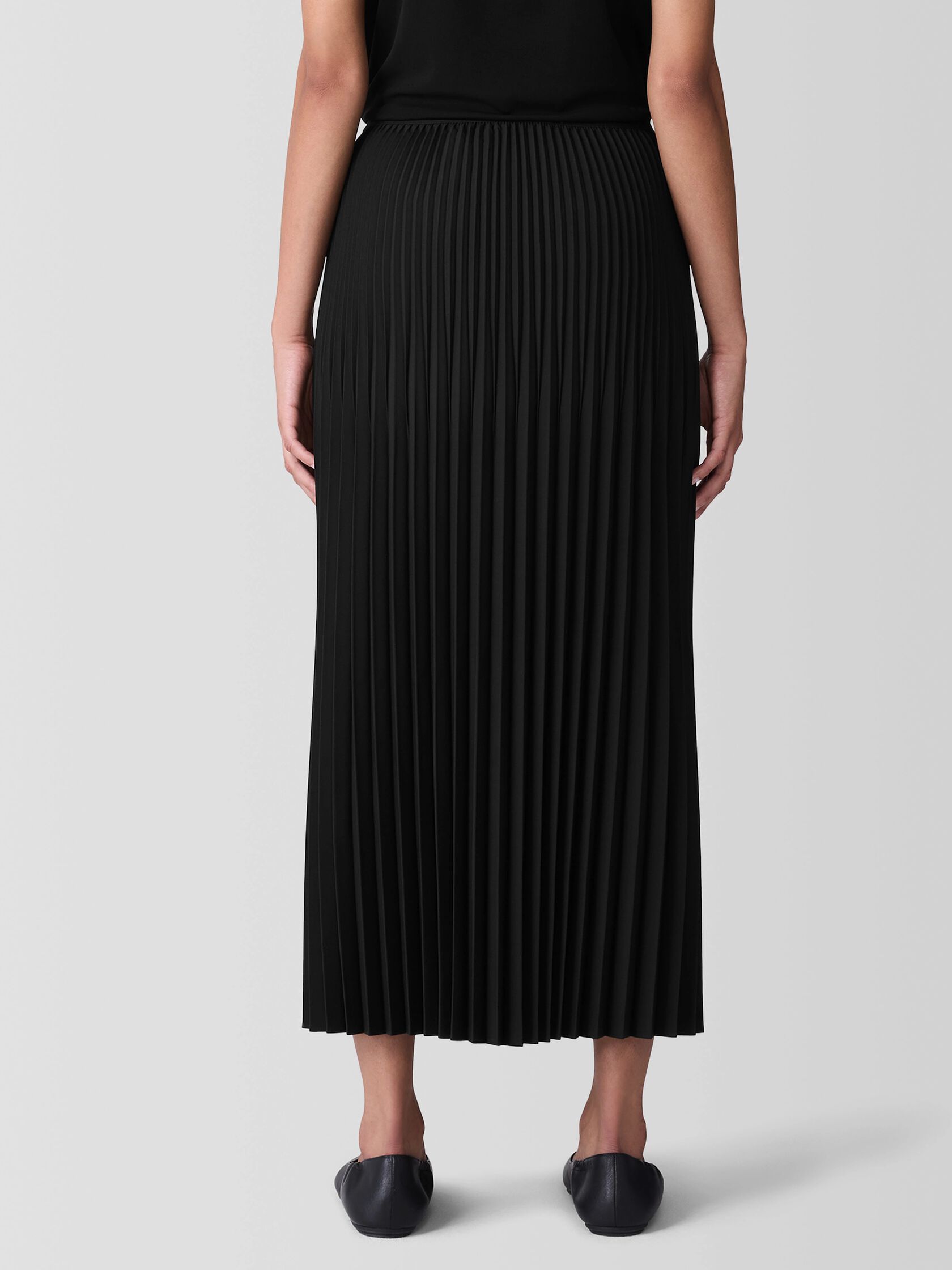 Woven Wool Silk A-Line Skirt
