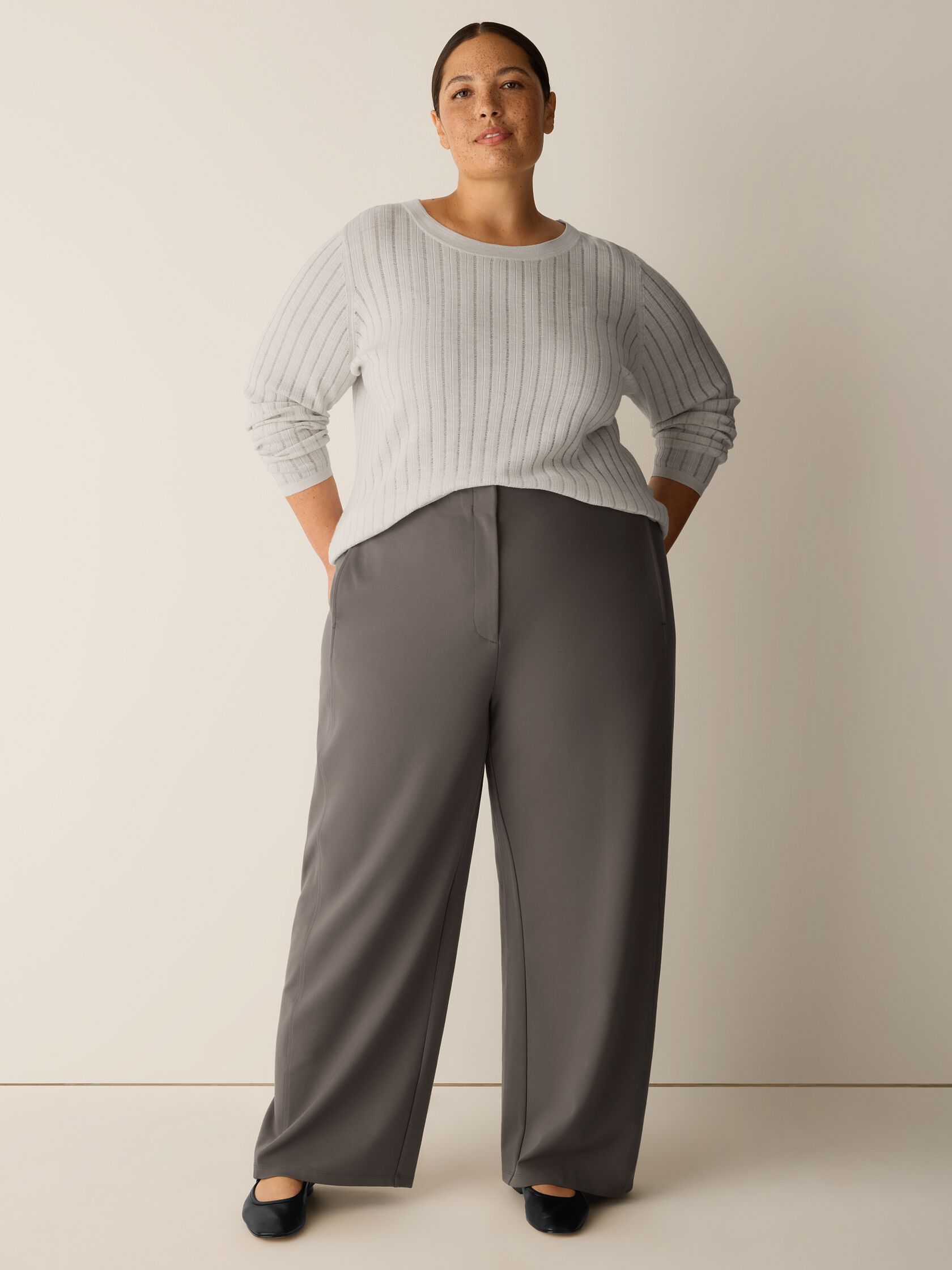Washable Flex Ponte Wide-Leg Pant