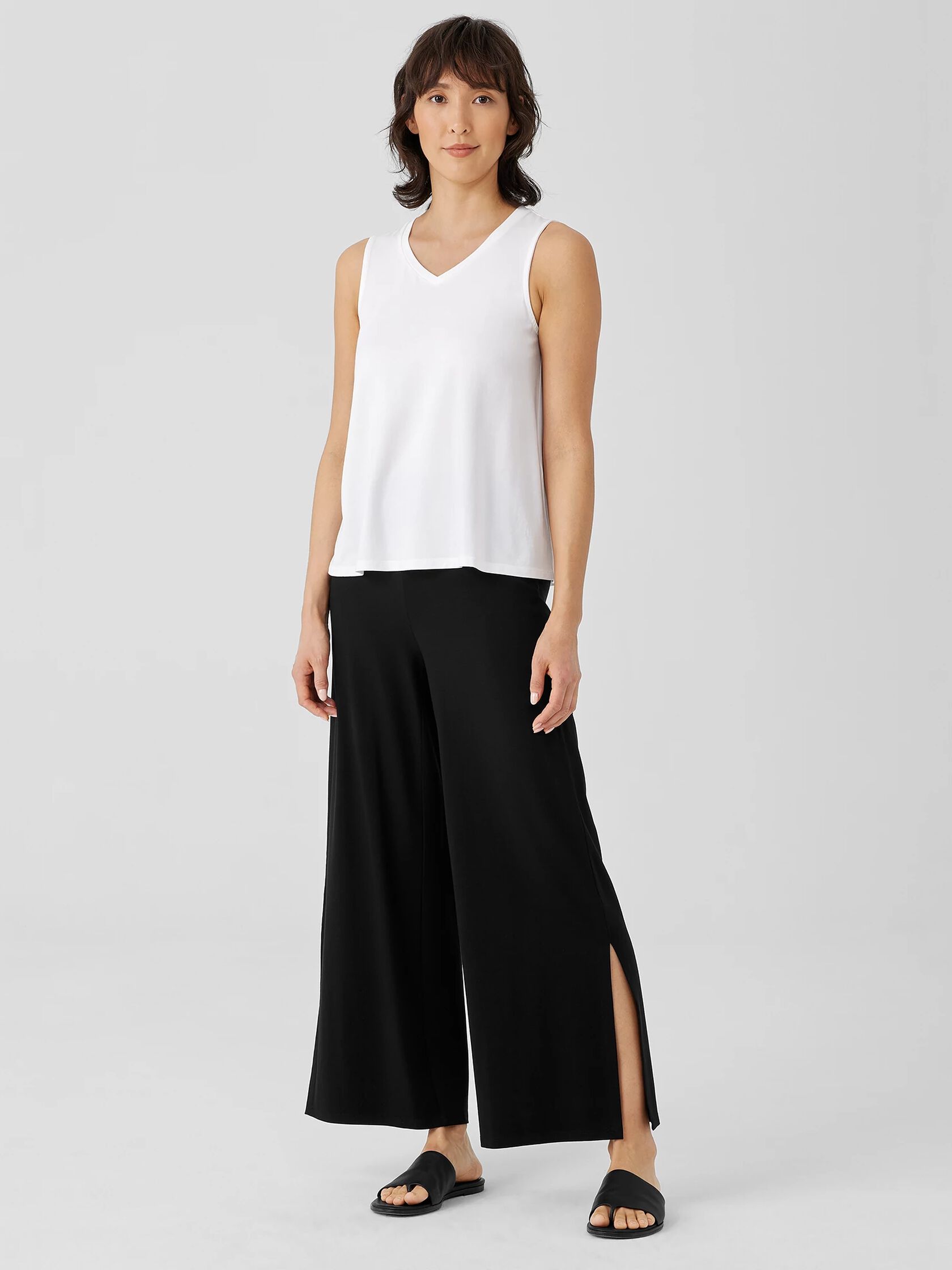 Stretch Jersey Knit Pant with Slits