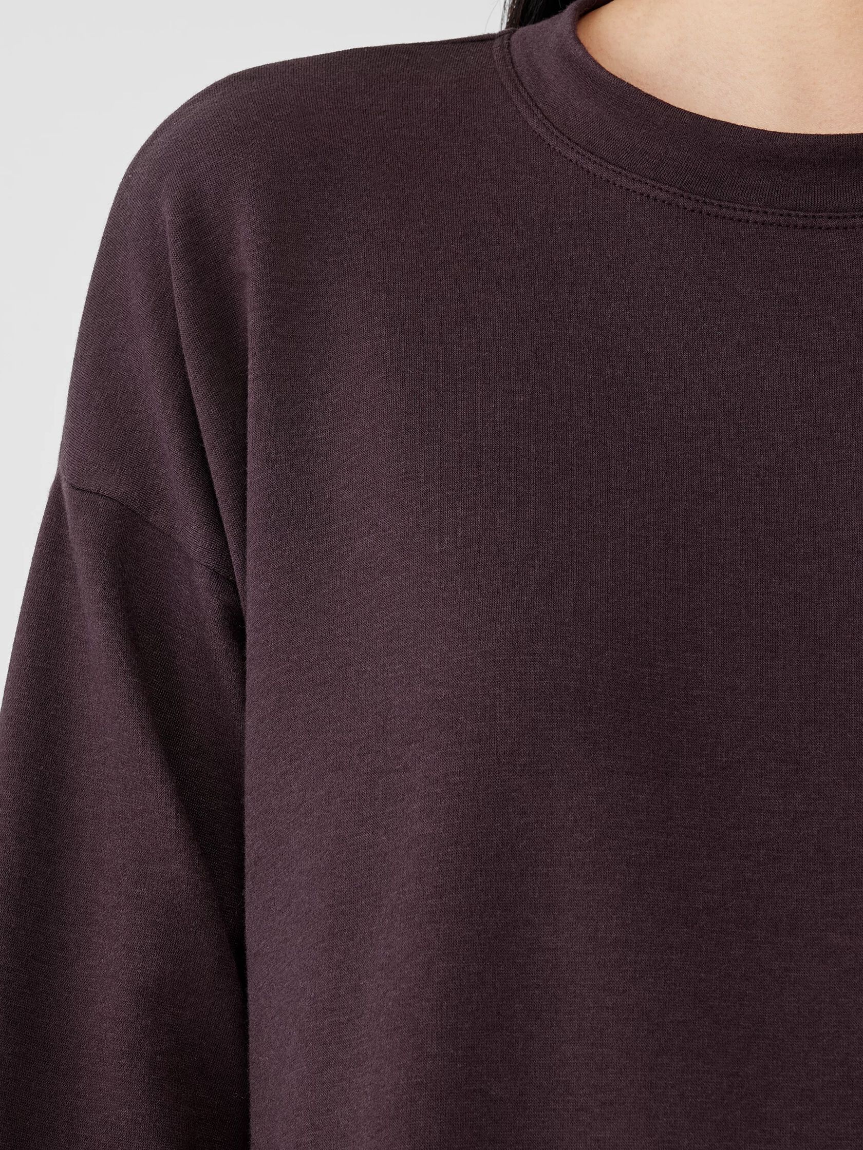 Cozy Brushed Terry Hug Crew Neck Long Top