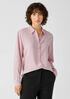 Silk Georgette Crepe Classic Collar Shirt