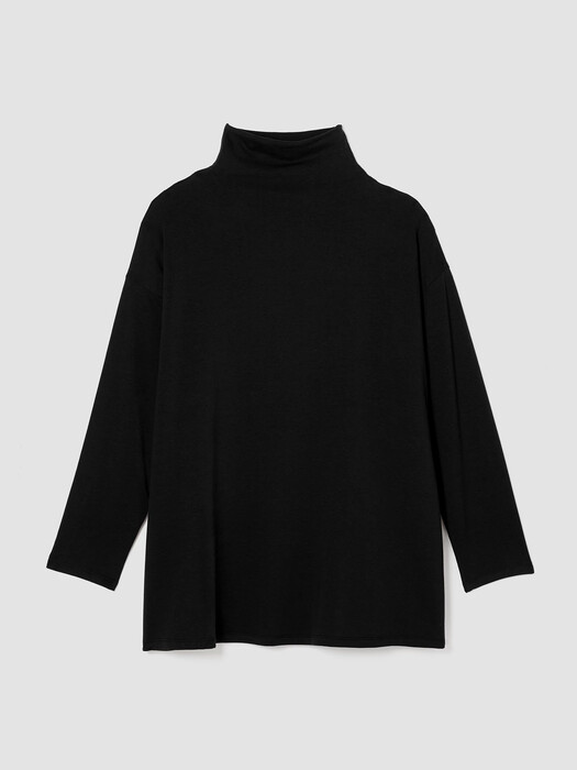 Cozy Brushed Terry Funnel Neck Top