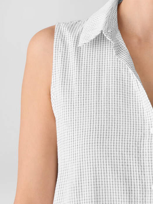 Organic Cotton Ripple Sleeveless Shirtdress