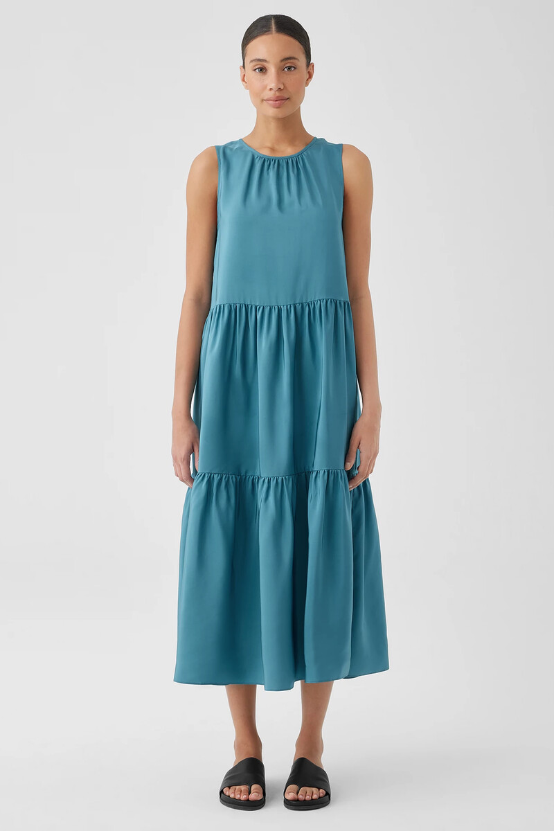 Washed Silk Tiered Dress Washed Silk Tiered Dress