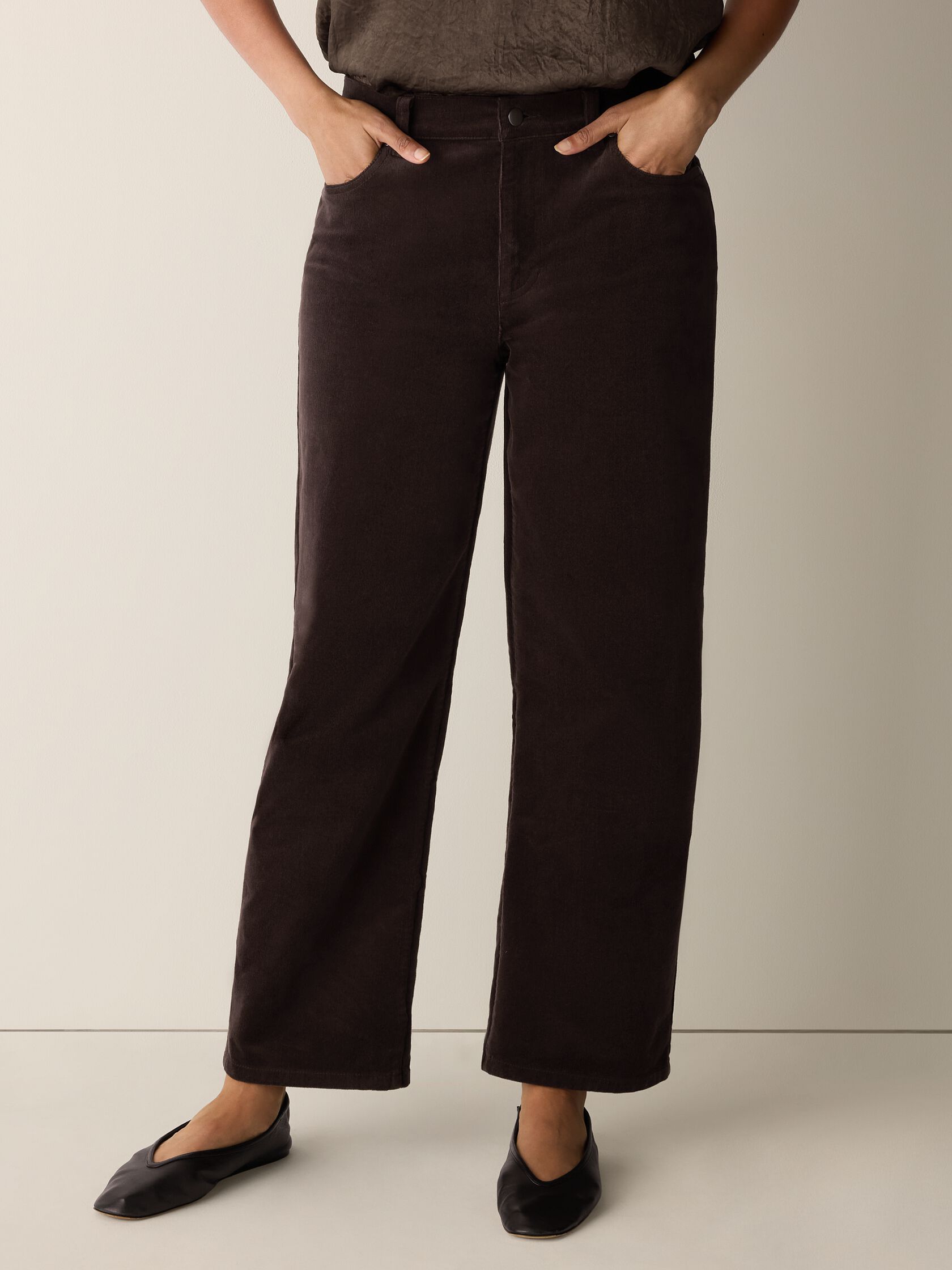 Organic Cotton Stretch Corduroy Straight Pant