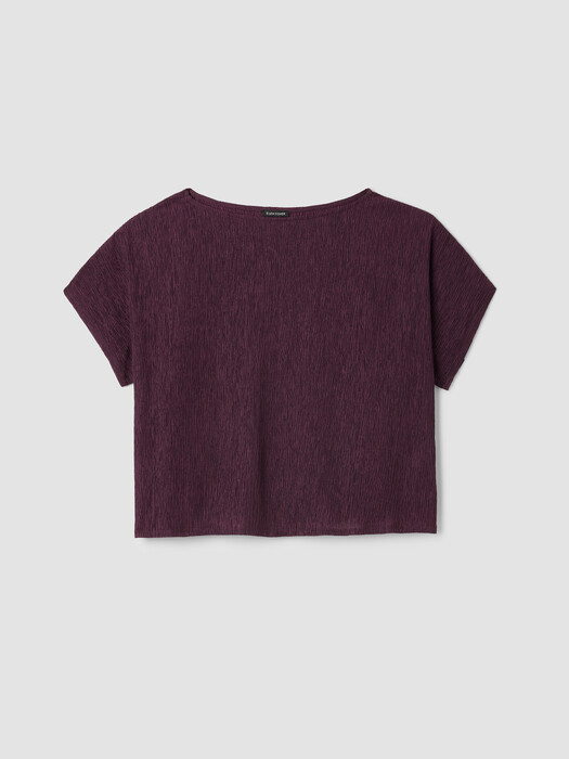 Woven Plissé Dolman Sleeve Top