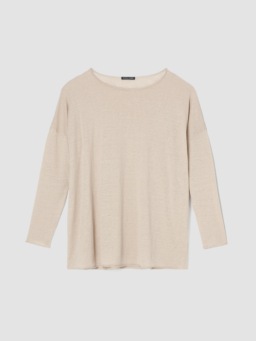 Organic Linen Cotton Jersey Round Neck Top