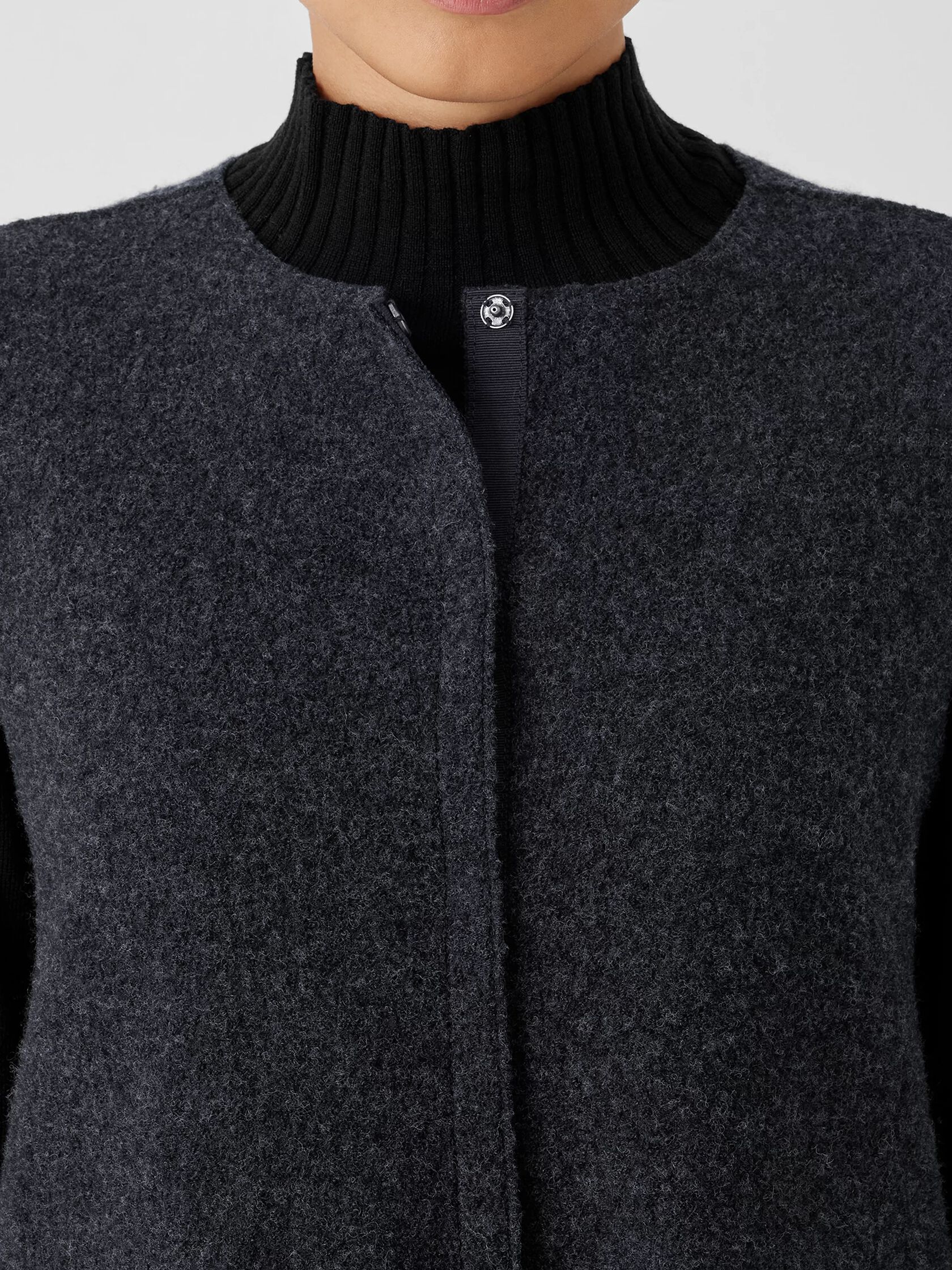 Lightweight Boiled Wool Round Neck Vest in Regenerative Wool