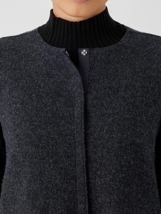 Lightweight Boiled Wool Round Neck Vest in Regenerative Wool