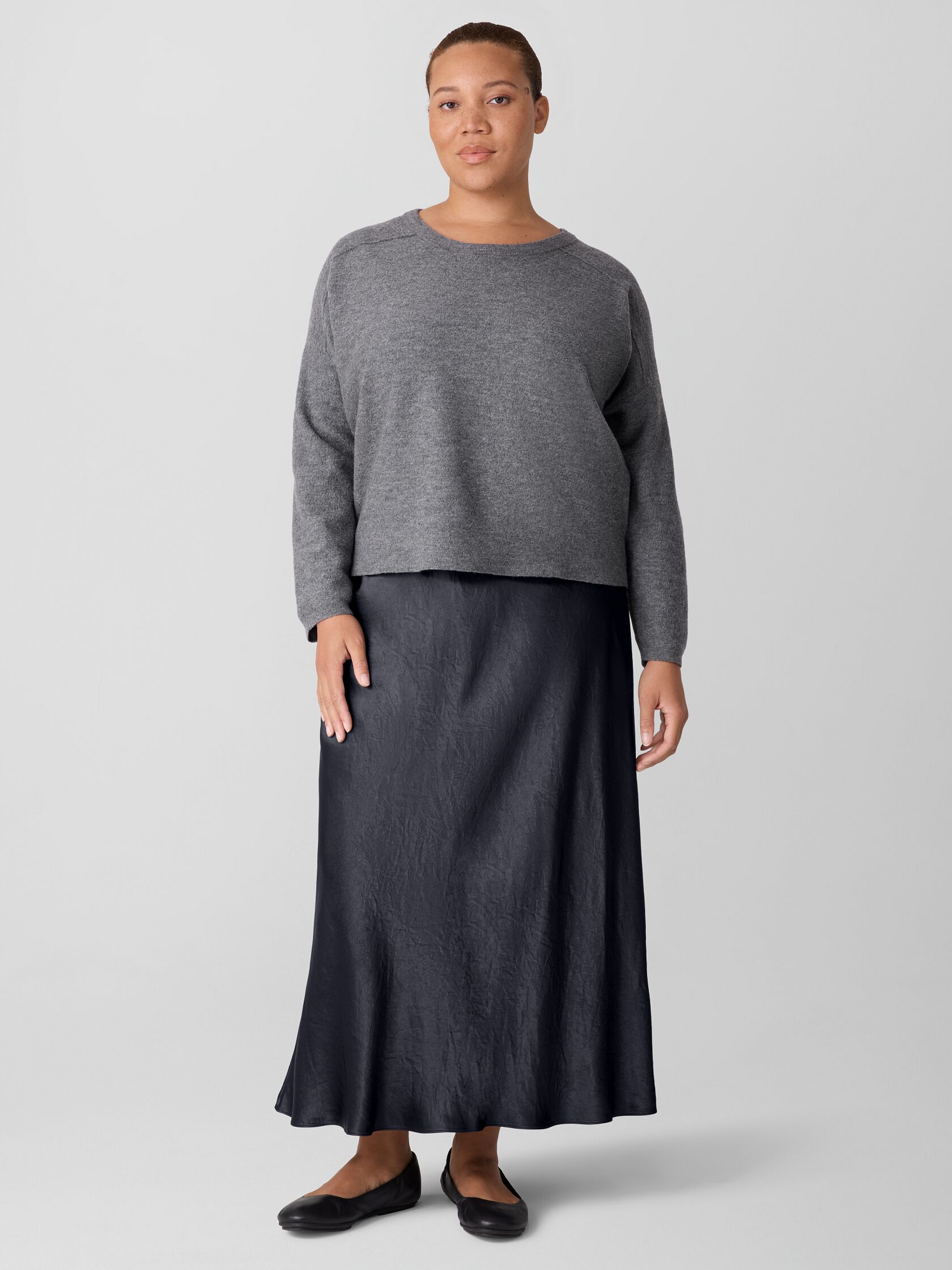 Textured Satin Slip Skirt