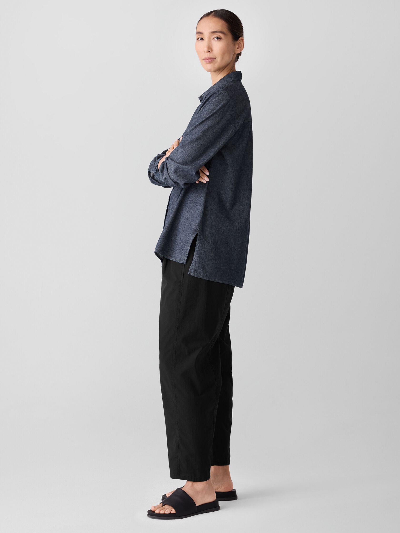 Airy Organic Cotton Twill Classic Collar Shirt
