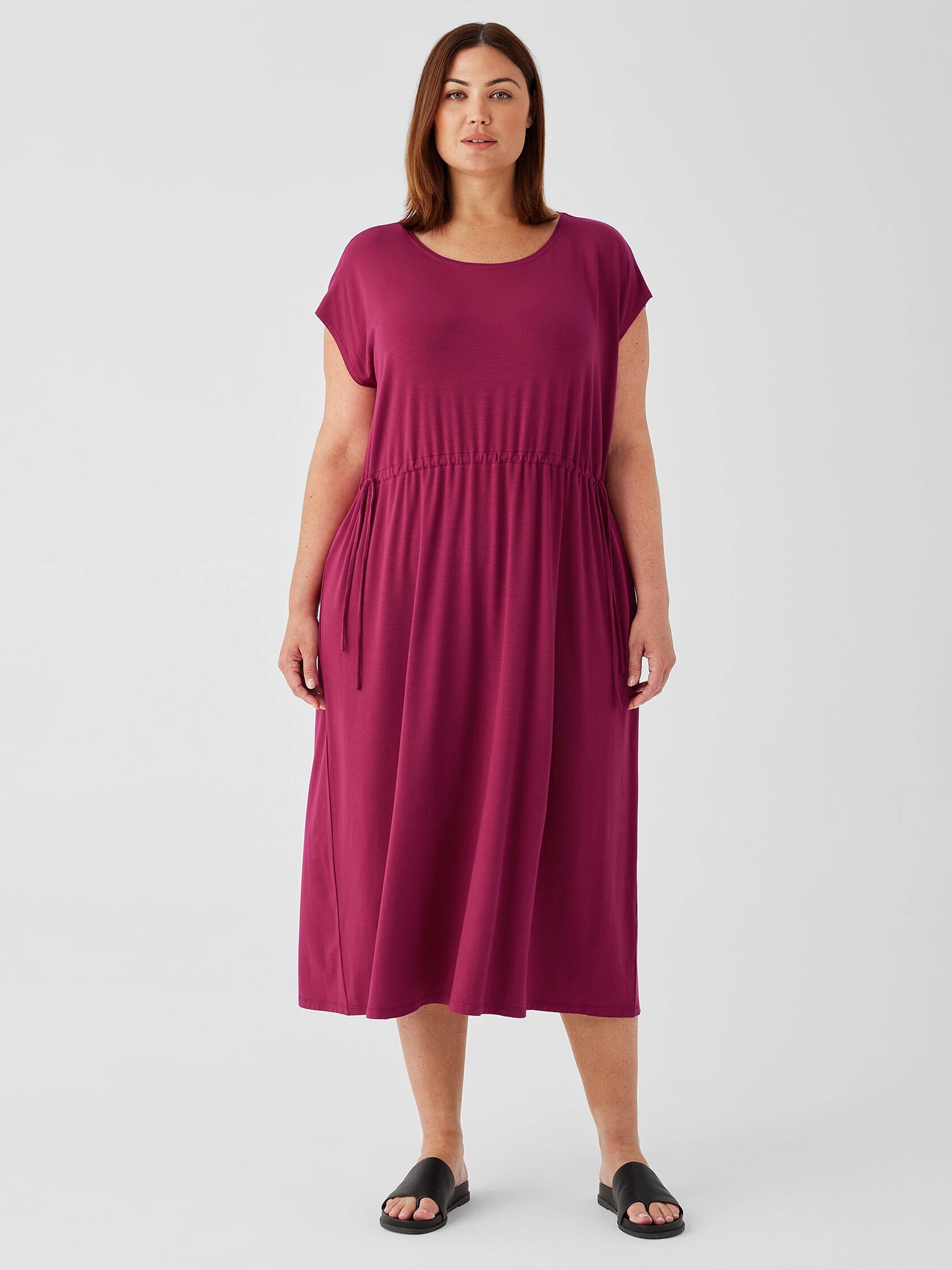 Fine Jersey Jewel Neck Dress