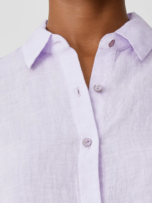 Garment-Dyed Organic Handkerchief Linen Long Shirt