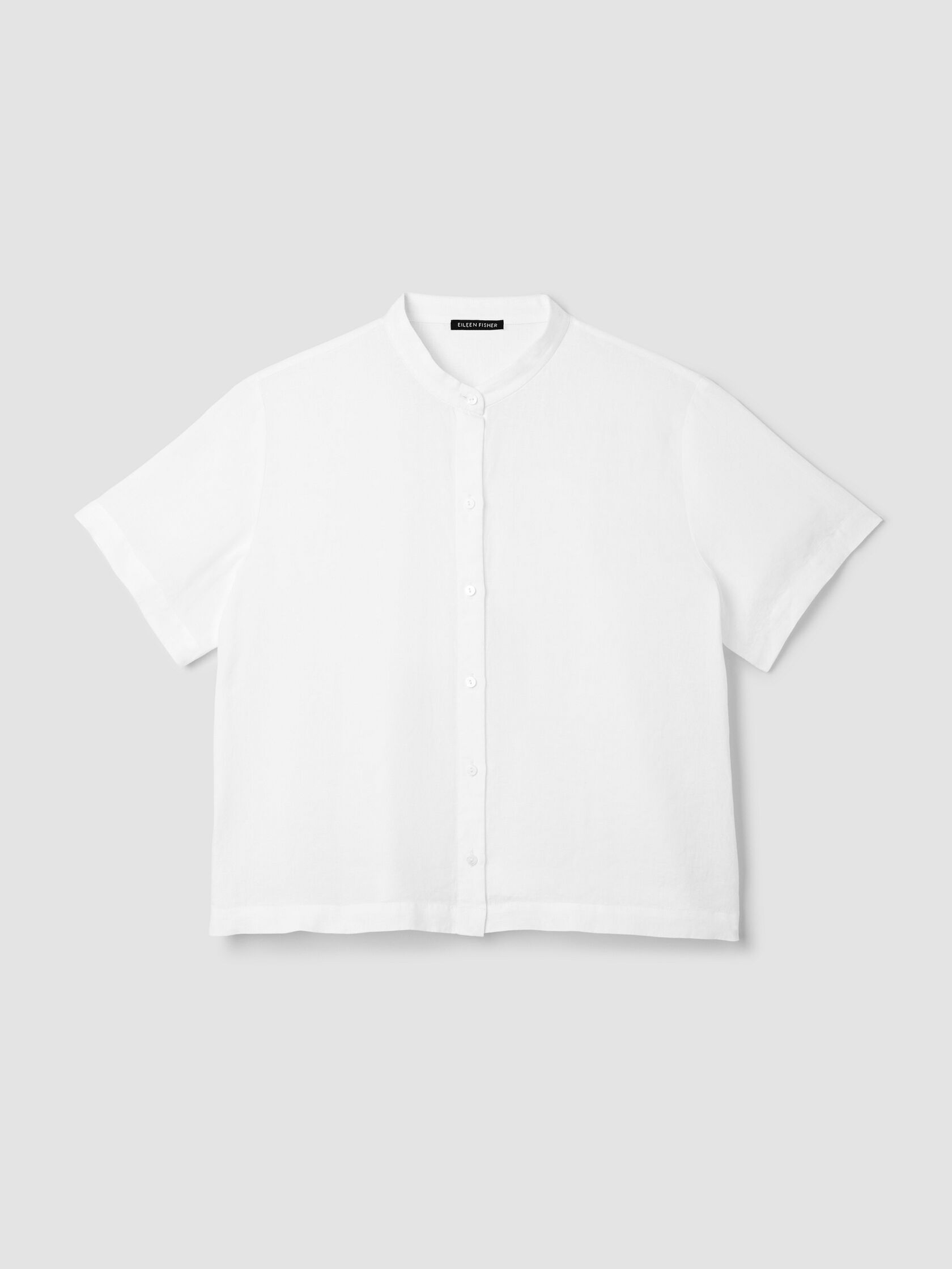 Organic Handkerchief Linen Band Collar Shirt