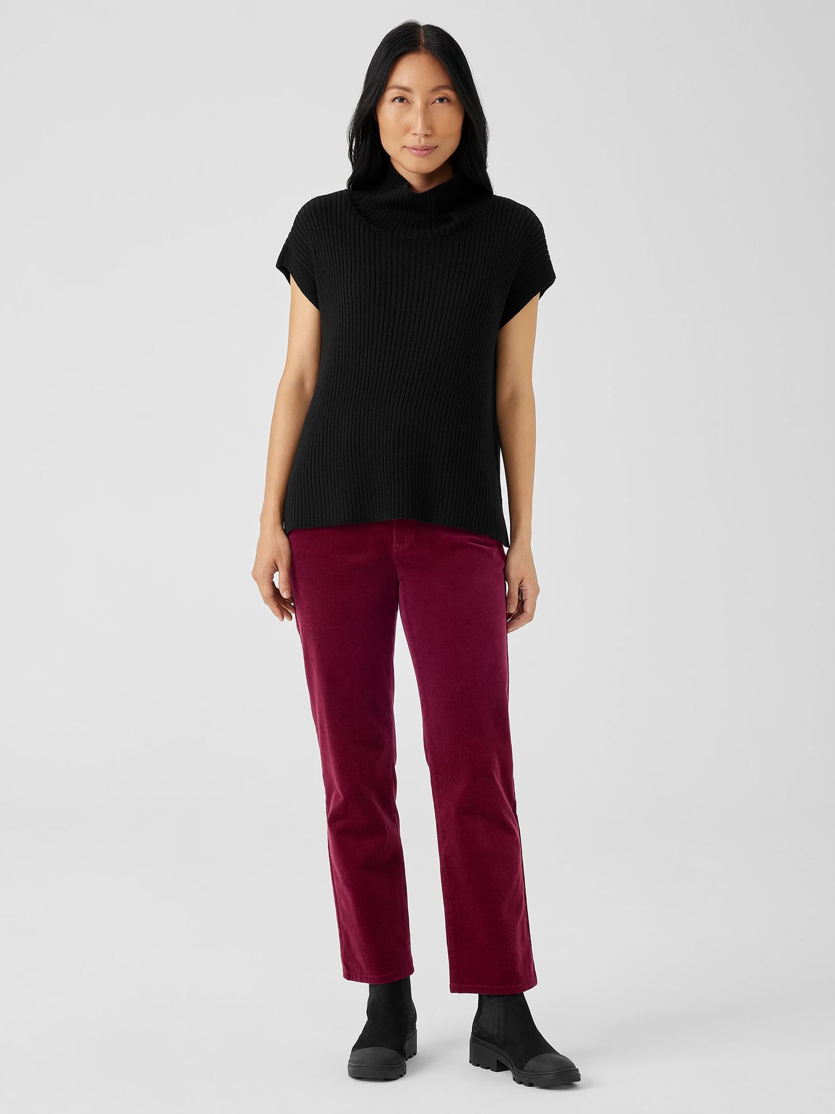 Organic Cotton Stretch Corduroy Straight Pant