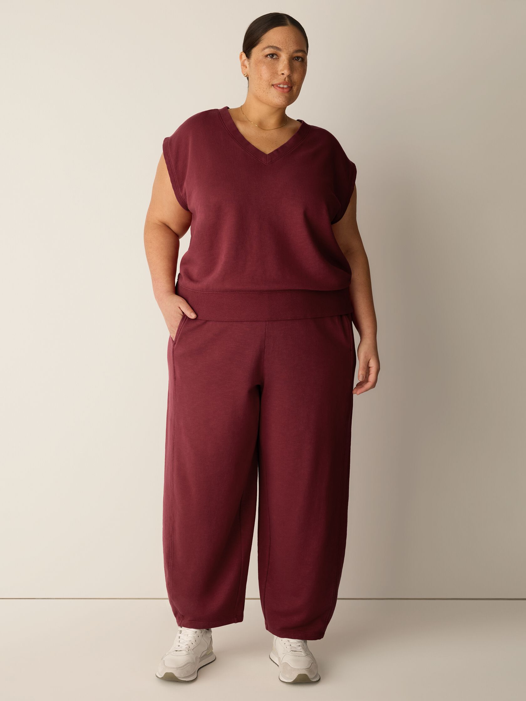 Garment-Dyed Organic Cotton Terry Lantern Pant