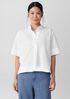 Washed Organic Cotton Poplin Split Neck Top