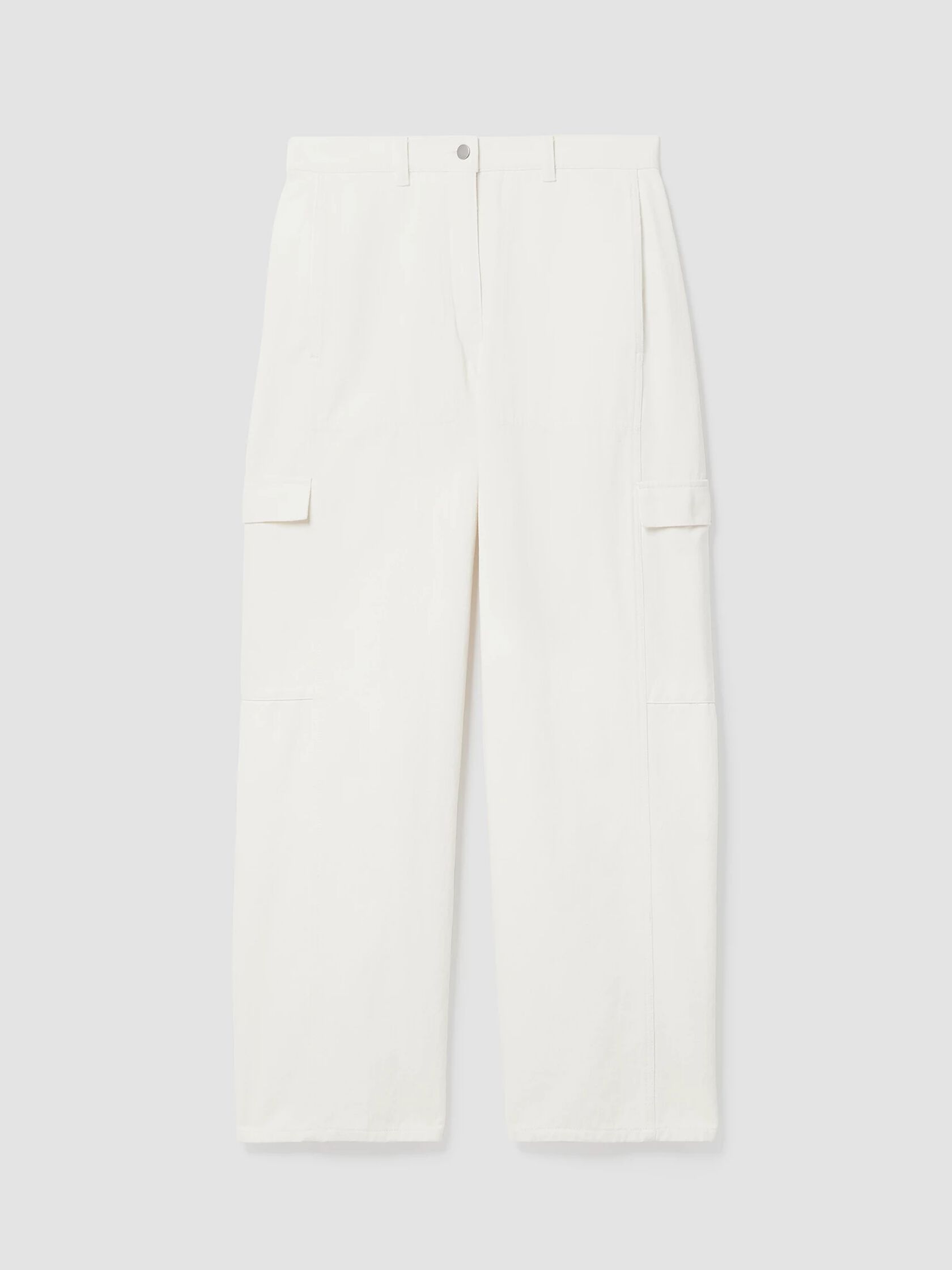 Undyed Utility Organic Cotton Wide-Leg Cargo Pant