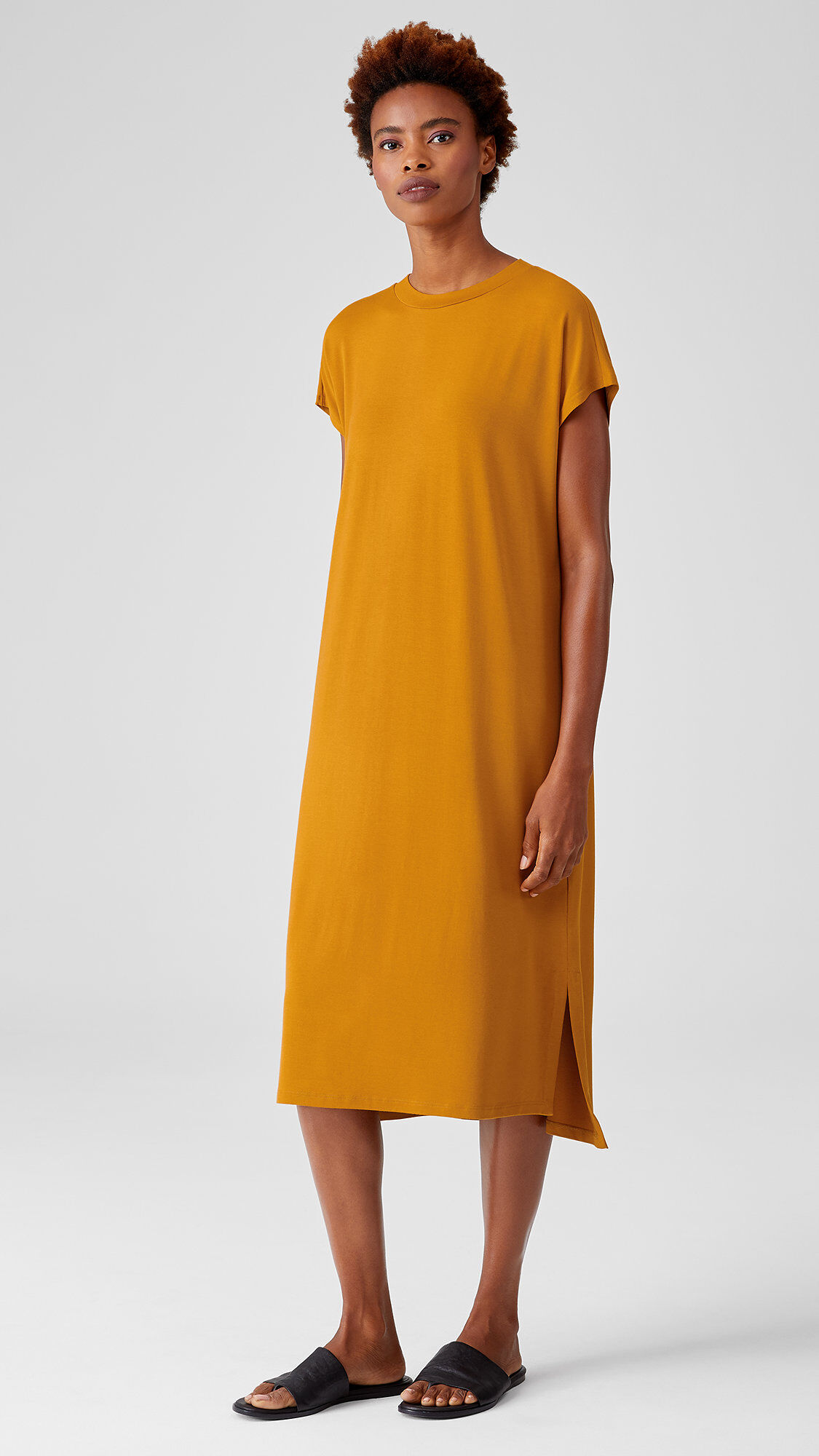 Eileen fisher yellow sales dress