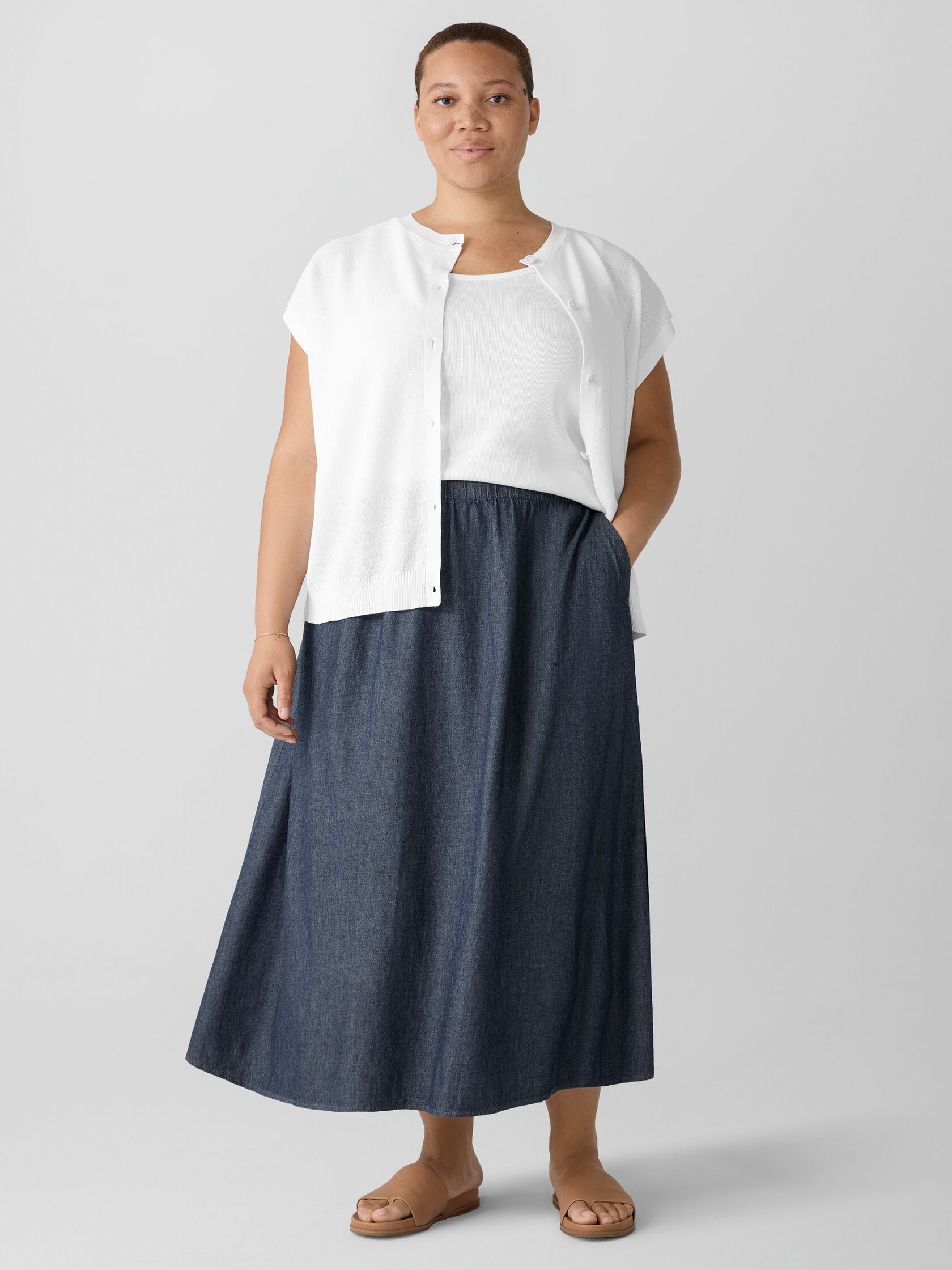 Airy Organic Cotton Twill Pocket Skirt