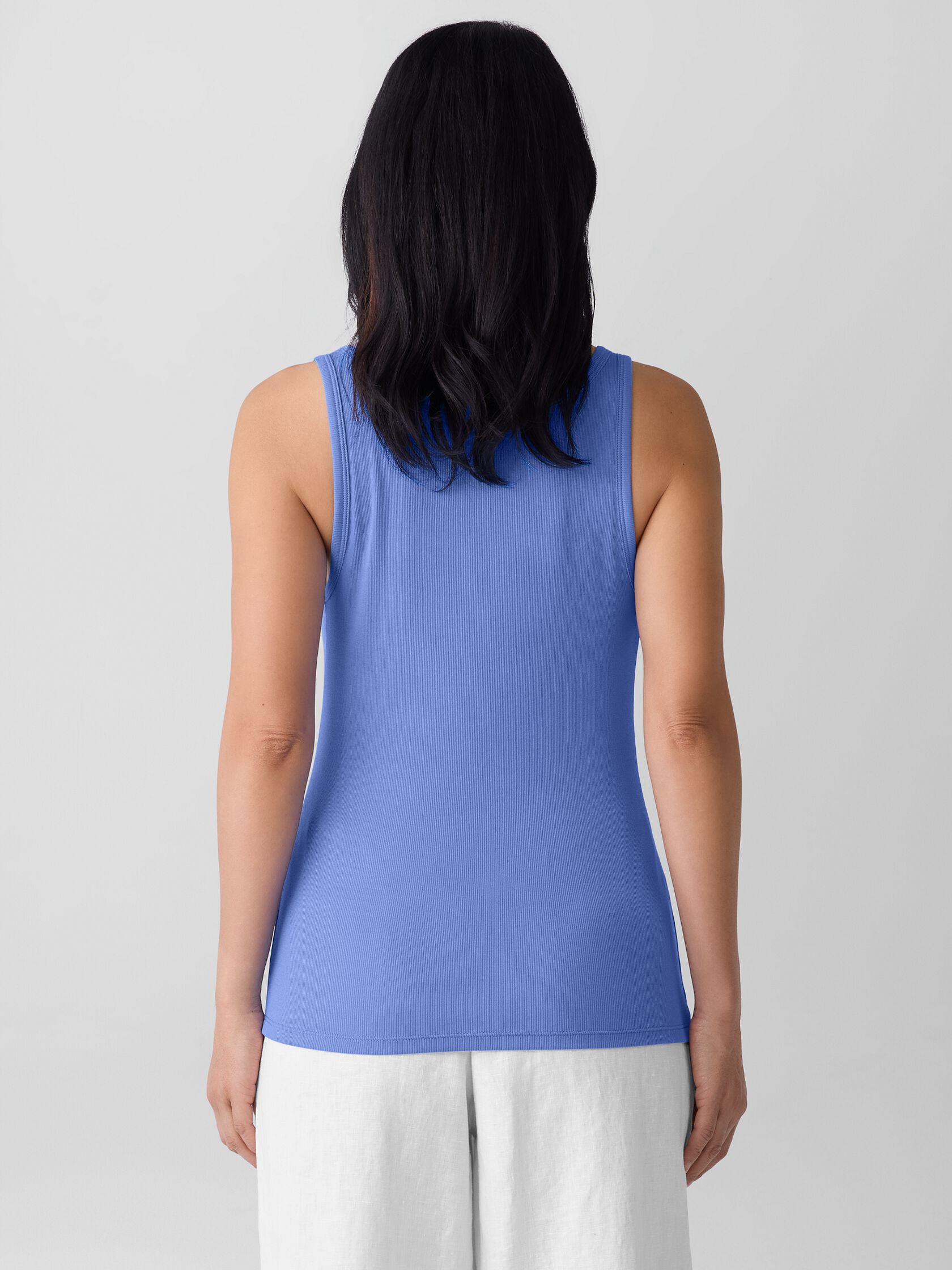 Organic Cotton Stretch Rib Scoop Neck Tank