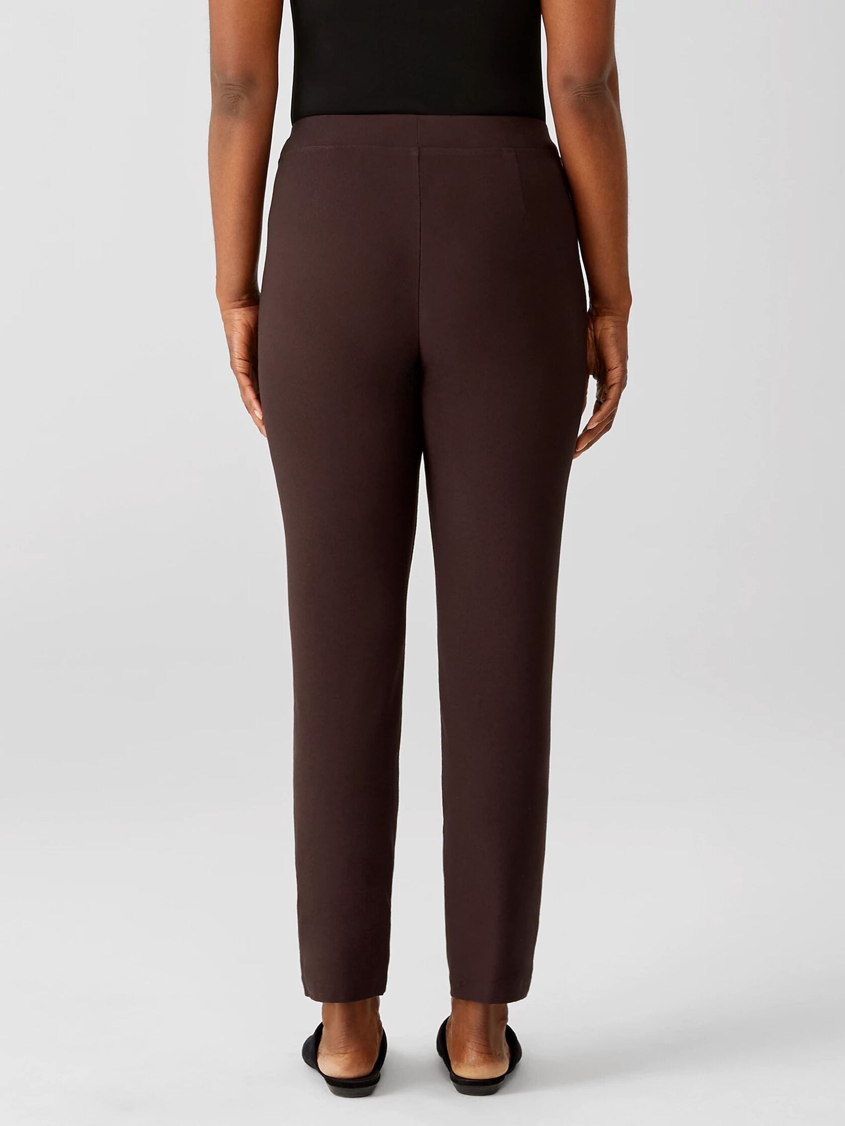 Washable Stretch Crepe Slim Ankle Pant